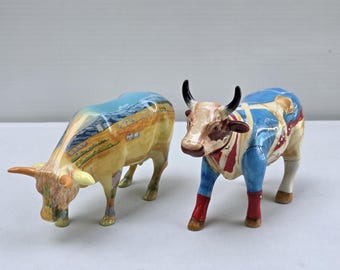 Cow Parade Figurine – "Revolutionary War" & Van Gogh Designs