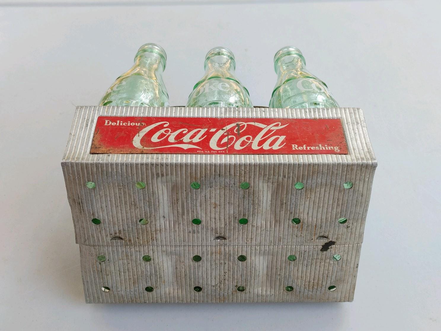 Vintage 1950's Coca-cola Caddy With 6 Coke Bottles - Etsy