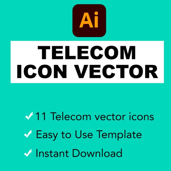 Telecom Icons with a Tech Bubble - Vector Illustrator Template