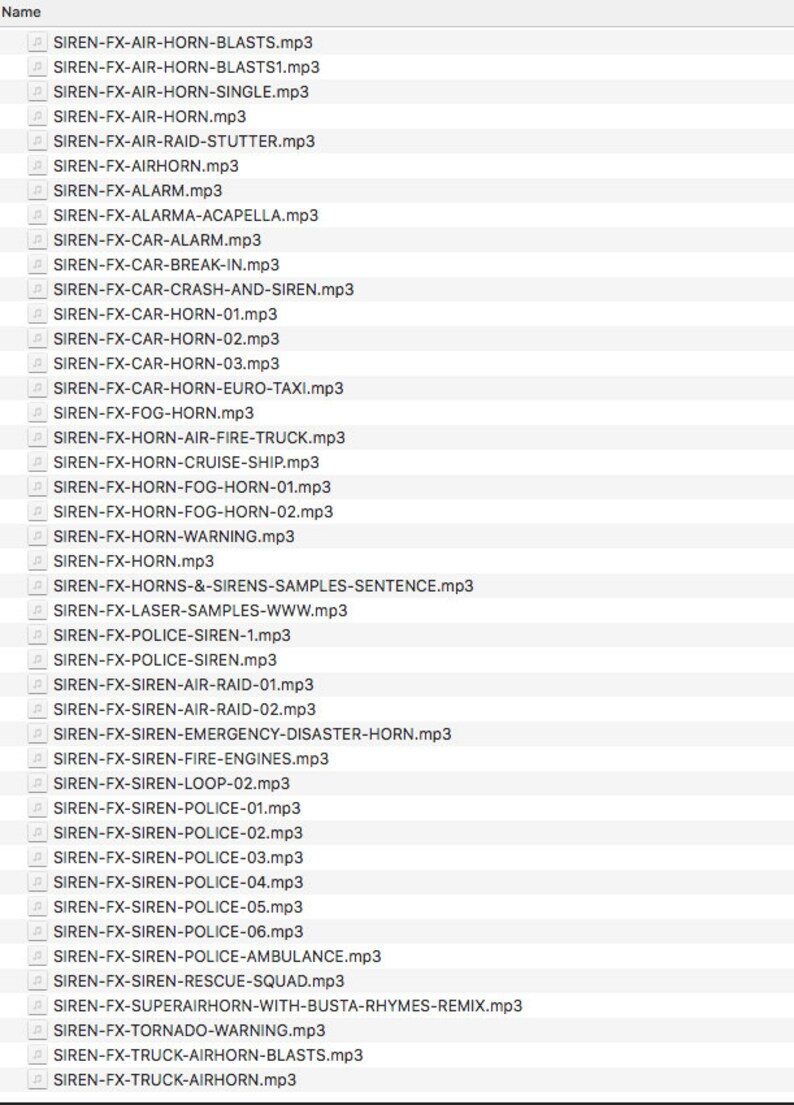 44 Horns & Sirens Audio Sound Effects Pack MP3 Files Etsy