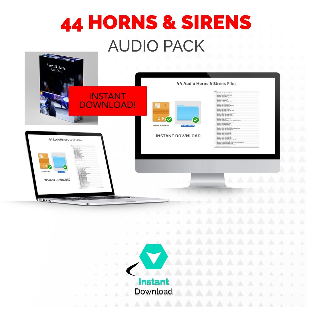 44 Horns & Sirens Audio Sound Effects Pack MP3 Files Etsy
