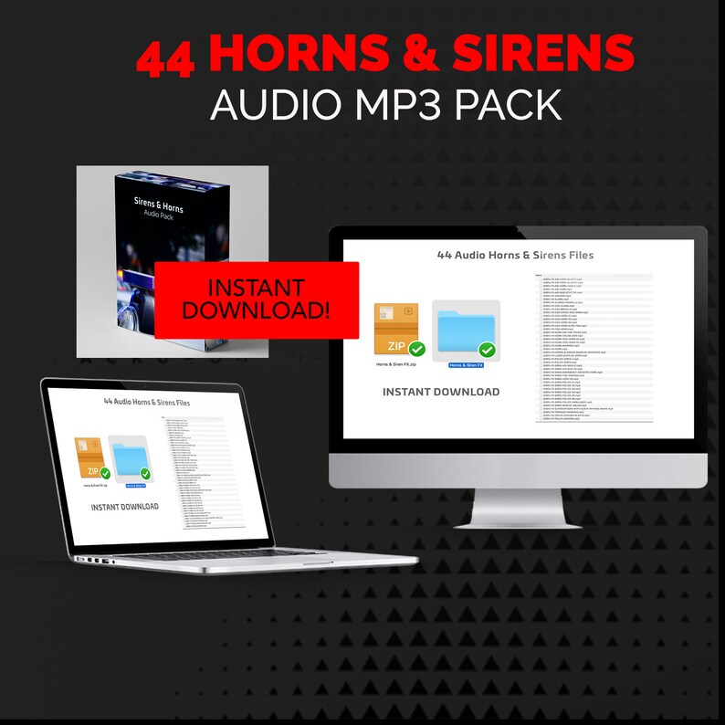 44 Horns & Sirens Audio Sound Effects Pack MP3 Files Etsy