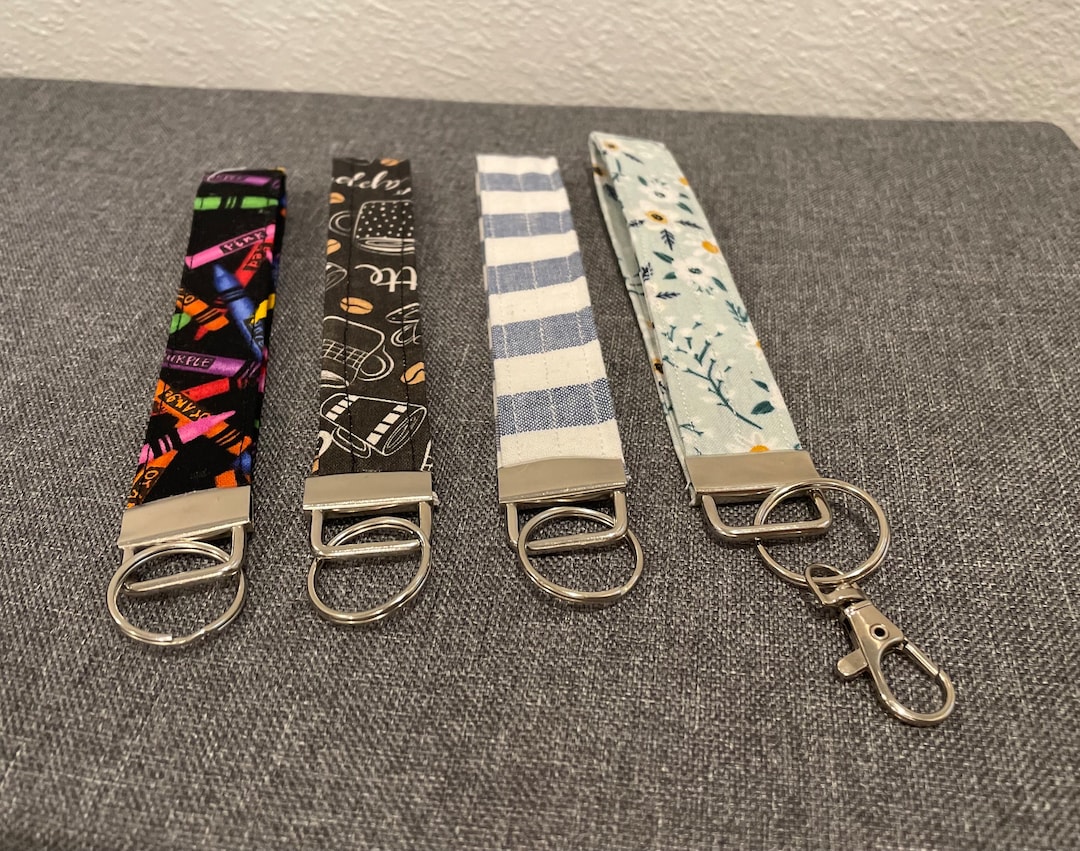 Fabric Key Fob Quilted Key Fob Wristlet Sewn Fabric Keychain Etsy