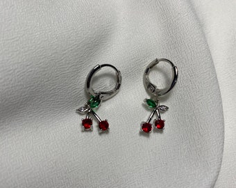Ear Accessories Unique Jewellery Gift For Friends Kpop Red Earring Dangle Earrings Gifts For Her Cherry Bomb Earrings Cherry Earrings