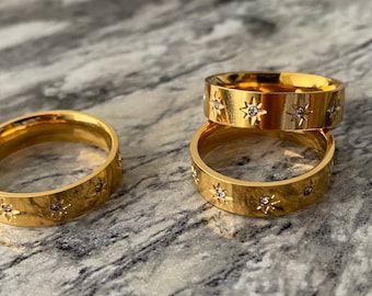 18k gold celestial ring, waterproof ring, comes gift wrapped