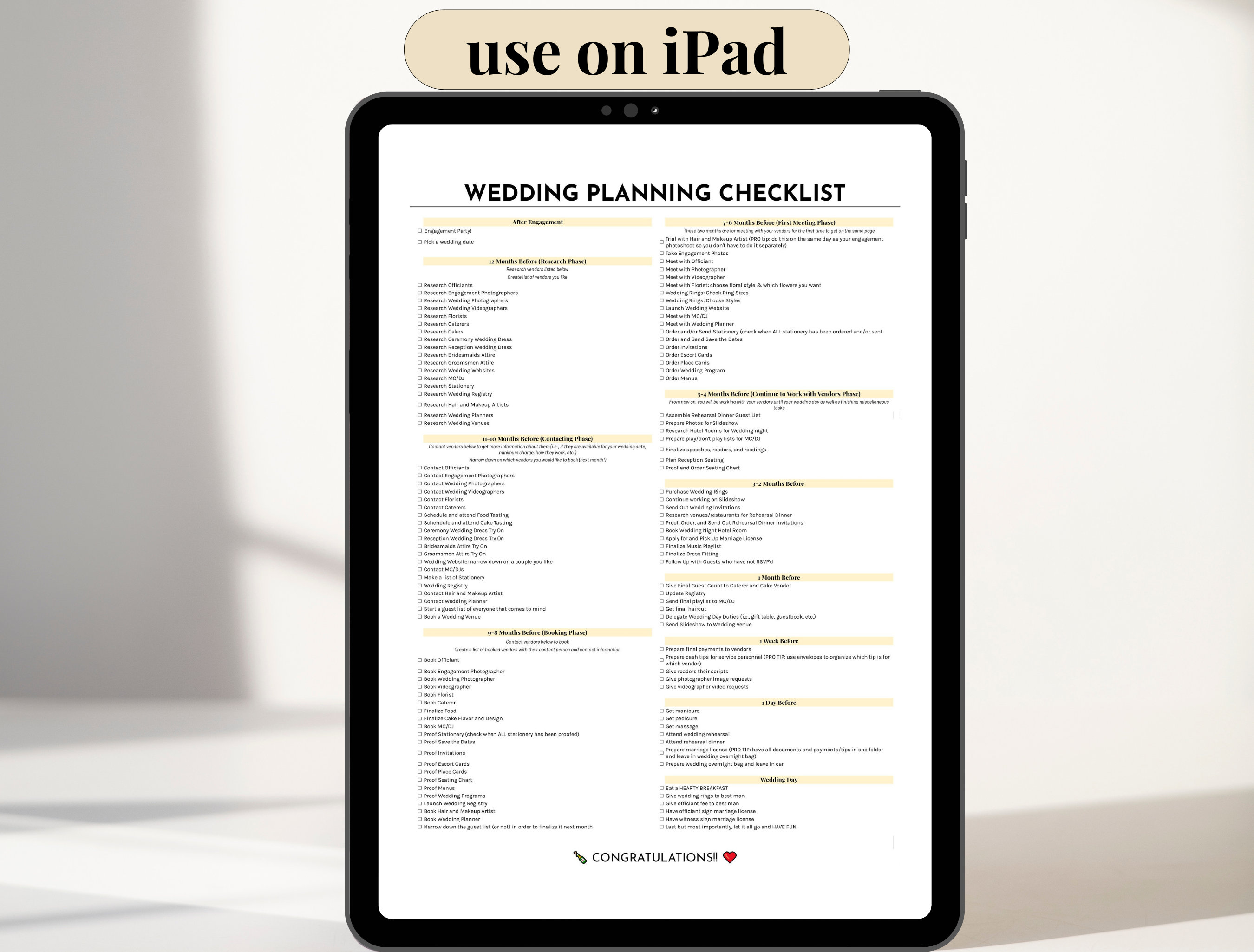 Wedding Planning Checklist Printable Wedding Planning Guide Wedding ...