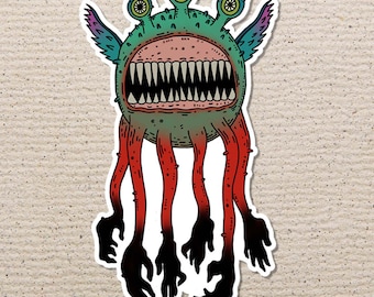 Black Hands Creature Sticker, Spooky Decal