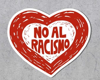Hartsticker geen racisme, waterdichte vinylsticker