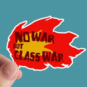 Não há guerra, mas adesivo de guerra de classes, anticapitalismo, comunista, adesivos de vinil, anarquista, esquerdista, socialista, resistente