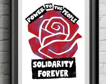 Solidarity Forever Print, Leftist, Art Print, AntiCapitalism, Socialism, Solidarity, Marxism, Unite, Communism