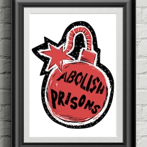Abolish Prisons Print, Socialism, Wall Art, Anarchist, Poster, Prints, Abolitionist, Abolish Prisons, Anti Police