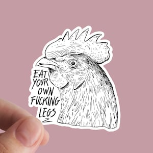 Eat Your Own Fucking Leg Sticker, Vegan Sticker, Vegan, Vegetarian, Stickers Laptop, Animals, Rights