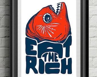 Ät de rika, socialism, anarkist, affisch
