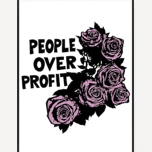 Människor över vinsttryck, vänster, konsttryck, antikapitalism, invandrare, solidaritet