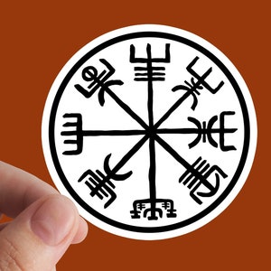 Viking Compass Sticker, Viking, Rune, Vinyl Sticker, Decalcoms, Elder Futhark, Brujería, Símbolo Nórdico, Vegvisir