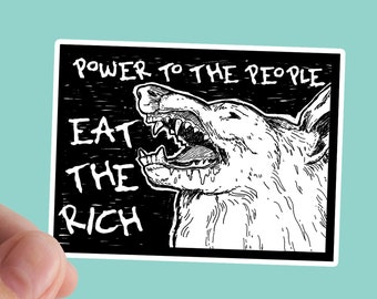 Sticker Eat The Rich, anarchie, socialisme, links