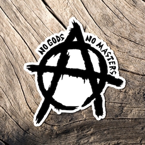 No Gods No Masters Sticker, Anarquía, Socialista, Vinilo Stickers, Punk Rock, Comunista, Izquierdista, Anarquista