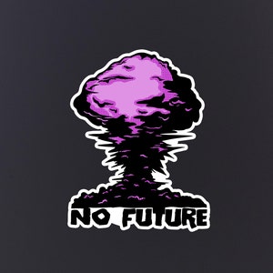 Nenhum adesivo futuro, punk, anarquista, anticapitalismo, esquerdista, pele de laptop, resistir, anti-guerra, guerra, adesivo de vinil