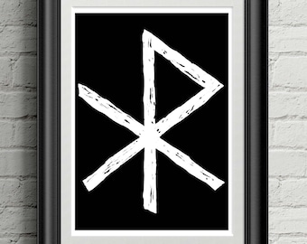 Love Rune Poster, Viking, Print, Friendship, Rune Poster, Elder Futhark, Love, Witchcraft, Norse Symbol, Celtic