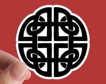 Shield Knot Vinyl Sticker, Celtic Protection Symbol
