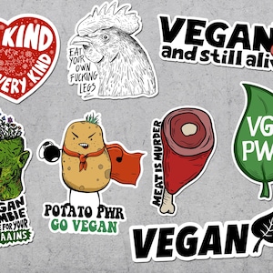 Veganism Sticker Pack 3, Vegan, Coupon, Veganisme, Végétarien, Bundle, Sticker Pack, Droits, Animaux, Compassion