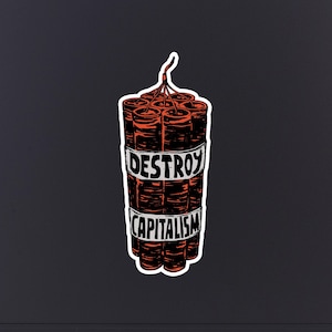 Destruir capitalismo Pegatina, Piel de portátil, Comunismo, Pegatinas de ordenador portátil, Socialismo, Izquierdista, Anticapitalismo