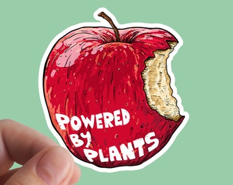 Powered by Plants Vegan Sticker, Waterproof Vinyl