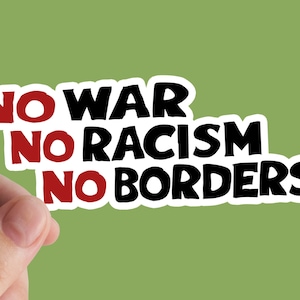 Sem Adesivo de Guerra, Sem Guerra, Socialismo, Adesivos de Vinil, Comunismo, Esquerdista, Sem Racismo, Ativista, Sem Fronteiras