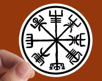 Vegvisir Viking Compass Rune Sticker, Norse Symbol Decal
