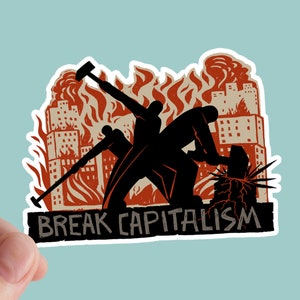 Autocollant de capitalisme de rupture, gauchiste, socialiste, anarchiste, autocollants d’ordinateur portatif, marxiste, anticapitalisme, communisme