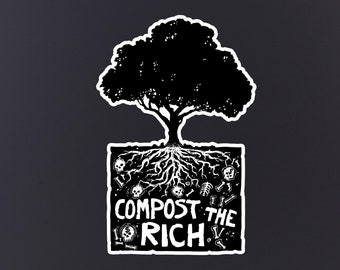 Compost The Rich Sticker, Laptop Skin, Communism