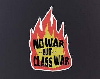 No War But Class War Sticker, Anarchy Laptop Skin