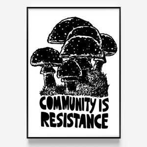 Gemeinschaft ist Widerstand Druck, Kunstdruck, Linke, Antikapitalismus, Sozialistisch, Solidarität, Marxismus, Vereinen