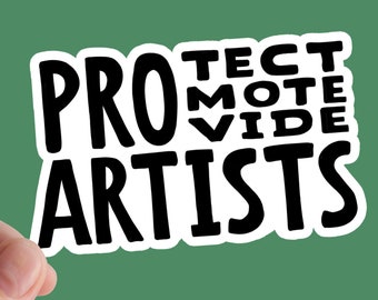 Protect Artists Sticker, Solidarity, Leftist, Promote, Blm, Laptop Stickers, Art, Artist, Unite, Rights