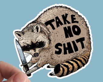 Take No Shit wasbeer-vinylsticker, antiracisme-laptopsticker