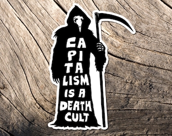 Anti-Capitalism Vinyl Sticker, Anarchist Socialist Design