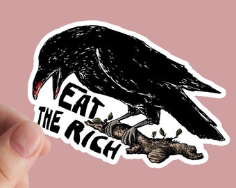 Eat The Rich Aufkleber, Vinyl Sticker, Anarchie, Kommunismus