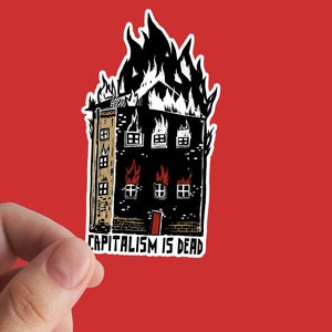 Capitalism Is Dead Sticker, socialismo, adesivi in vinile, sinistra, marxismo, resistere, anticapitalista, comunista