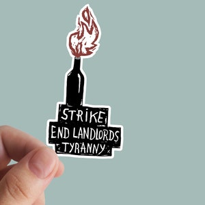 Miete Streik Aufkleber, Linke, Vinyl-Aufkleber, Sozialismus, Kommunist, Karl Marx, Laptop-Aufkleber, Antikapitalismus