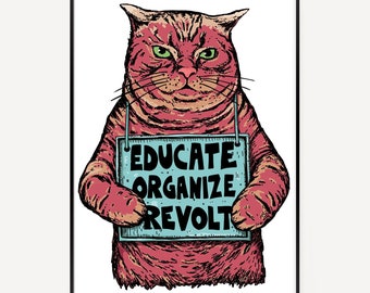 Educate Organiseer Revolt Print, links, socialisme