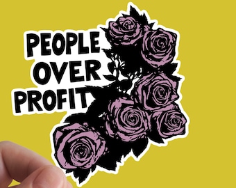People Over Profit Sticker, Resist, Eat The Rich Sticker