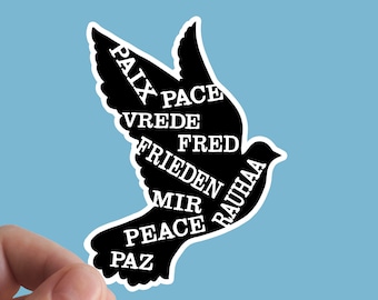 Peace Dove Sticker, Vinyl Sticker, Peace, Solidarity, Activism, Unite, Rights, Unity, Human Rights, Love