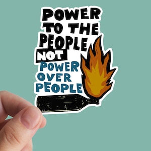Adesivo Poder ao Povo, Solidariedade, Esquerdista, Socialismo, Adesivos para Laptop, Marxista, AntiCapitalismo