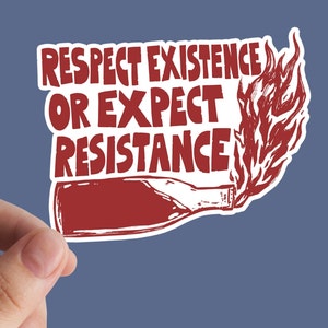 Respectez l'autocollant d'existence, anticapitalisme, gauchiste, socialisme, mangez les riches, autocollants pour ordinateur portable, communisme