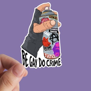 Be Gay Do Crime Sticker, Trots, Links, Lgbtq, Homo, Transgender, Laptop Stickers, Anarchie, AntiKapitalisme, Verzet je