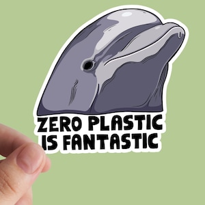 Autocollant zéro plastique, Activiste, Autocollant vinyle, Végétarien, Autocollants ordinateur portable, Droits, Animaux, Environnement, Terre