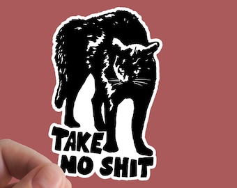 Pegatina de vinilo con el mensaje "No te metas con las mierdas", diseño antibullying, para portátil.
