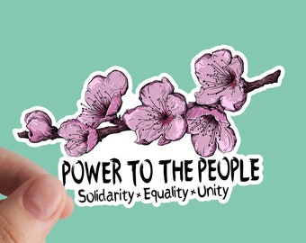 Sticker Power To The People, solidariteit, links, socialisme