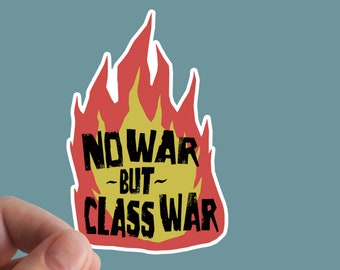 No War But Class War Sticker, Marxism Political Vinyl Decal