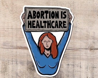 Adesivo de vinil feminista, "Aborto é saúde", à prova d'água.